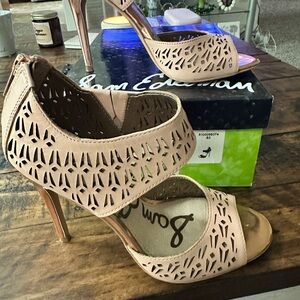Sam Edelman Alva Summer Blush Leather Peep Toe Sandals